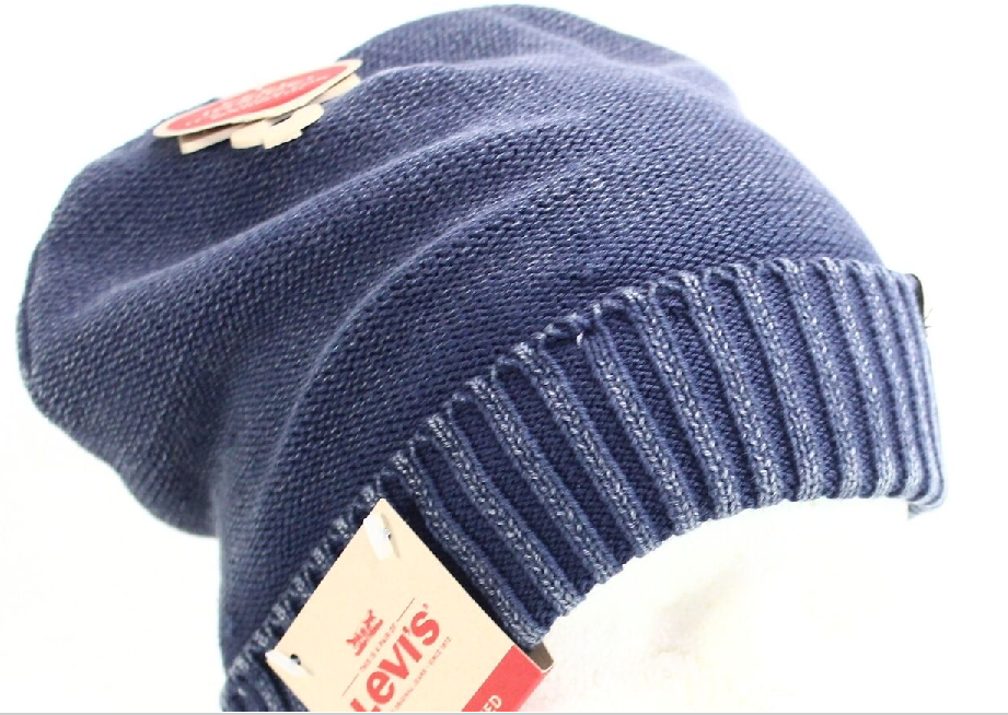Levi's Men's  Acid Wash Cuffed Beanie Blue One Size