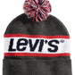 Levi's Men's Intarsia Beanie With Pom Pom Gray Size Regular