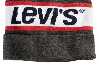 Levi's Men's Intarsia Beanie With Pom Pom Gray Size Regular