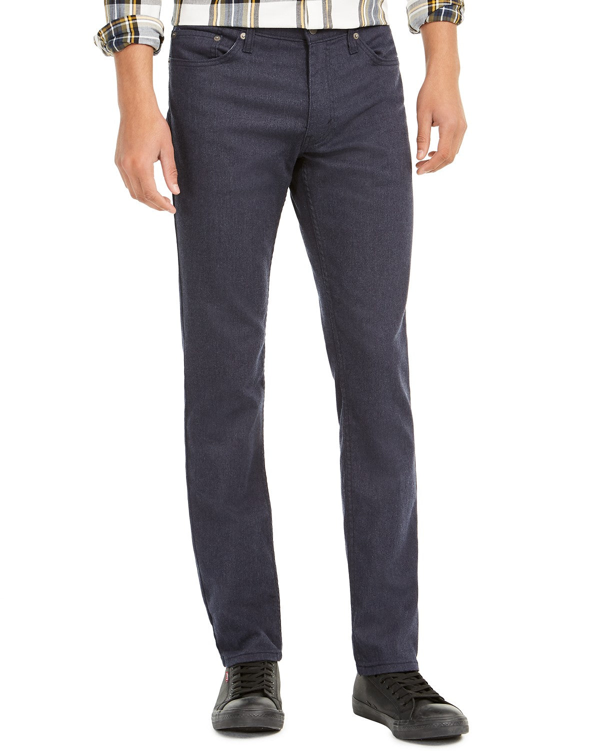 Levis Men's 511 Slim-Fit Stretch Flannel Jeans Dark Blue Size 33X34
