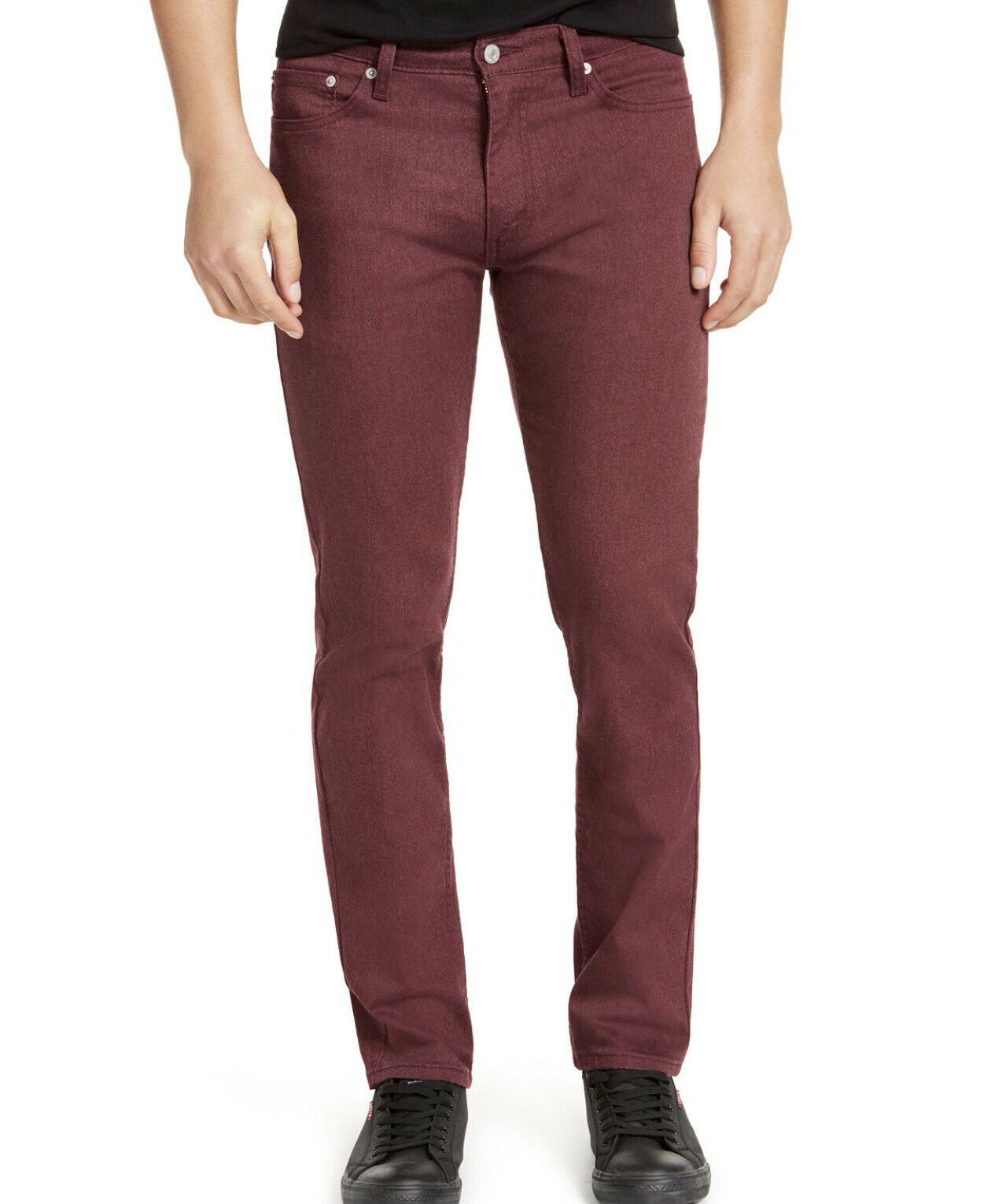Levis Men's 511 Slim-Fit Stretch Flannel Jeans Burgundy Size 38x32