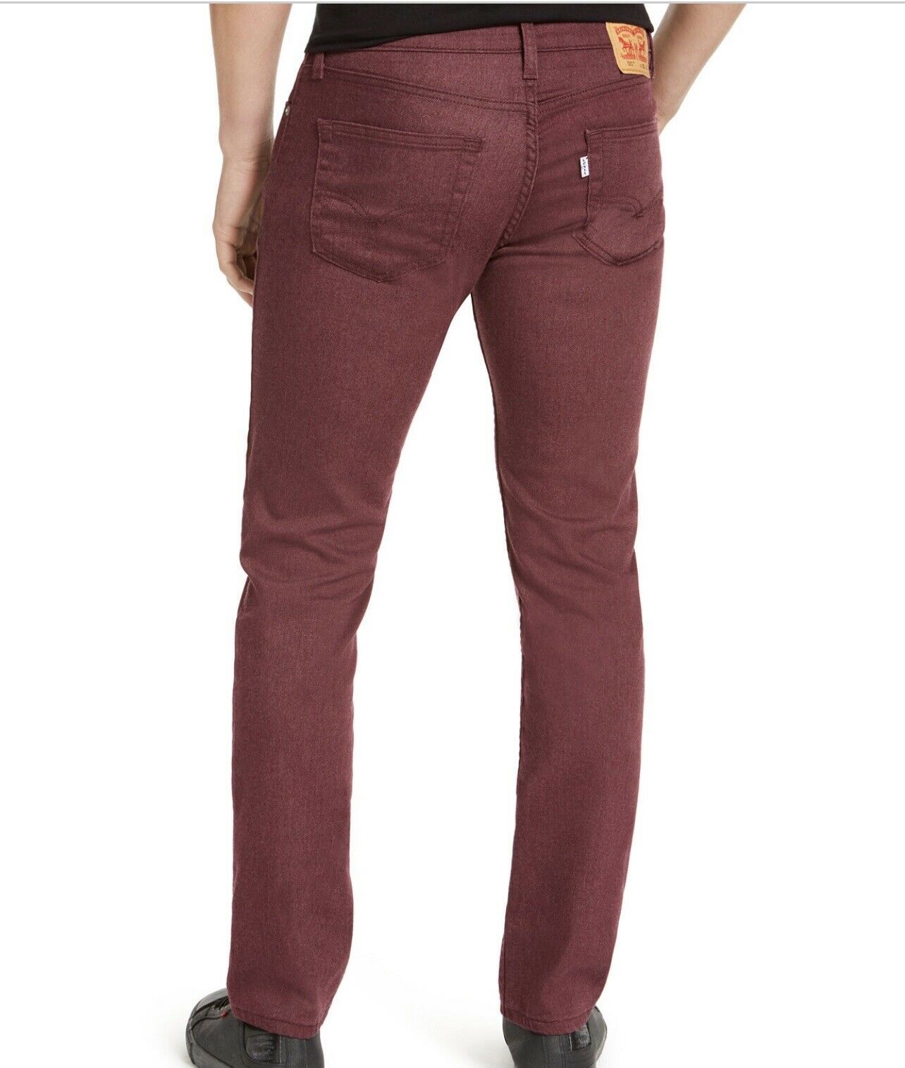 Levis Men's 511 Slim-Fit Stretch Flannel Jeans Burgundy Size 38x32