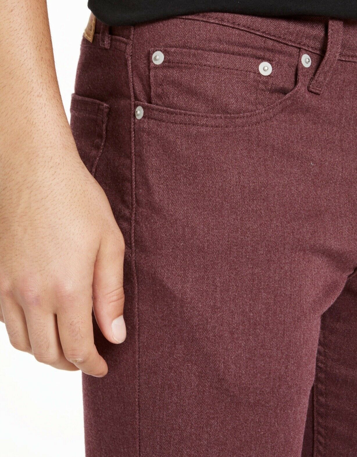 Levis Men's 511 Slim-Fit Stretch Flannel Jeans Burgundy Size 38x32