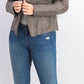 Bar III Women's Flyaway Faux-Leather Jacket Brown Size Large
