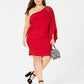 Morgan & Company Women's Plus Size One-Shouldered Dress Red Size 18W