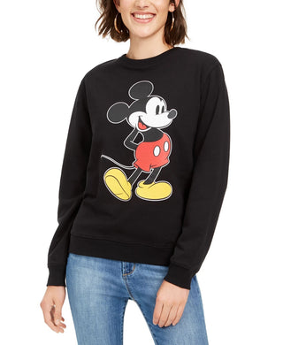 Disney Juniors' Mickey Mouse Graphic Sweatshirt Black Size Small