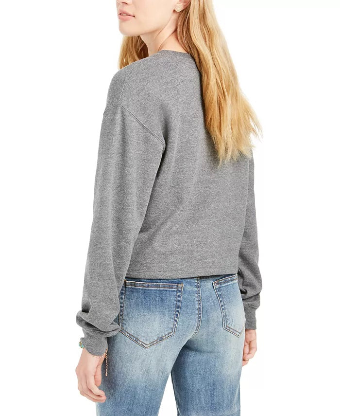Love Tribe Juniors' Grateful Dead Cropped Graphic Sweatshirt Gray Size Medium
