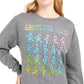 Love Tribe Juniors' Grateful Dead Cropped Graphic Sweatshirt Gray Size Medium