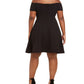B Darlin Women's Trendy Off The Shoulder Fit & Flare Dress Black Size 18