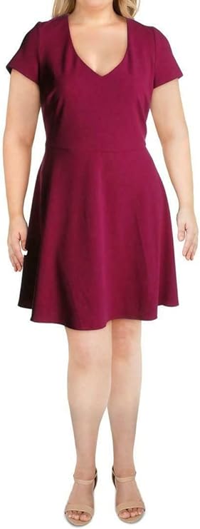 B Darlin Women's Plus Size Trendy Bow-Back Skater Dress Pink Size 18W