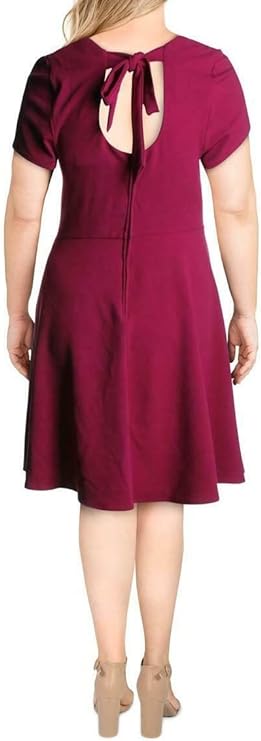 B Darlin Women's Plus Size Trendy Bow-Back Skater Dress Pink Size 18W