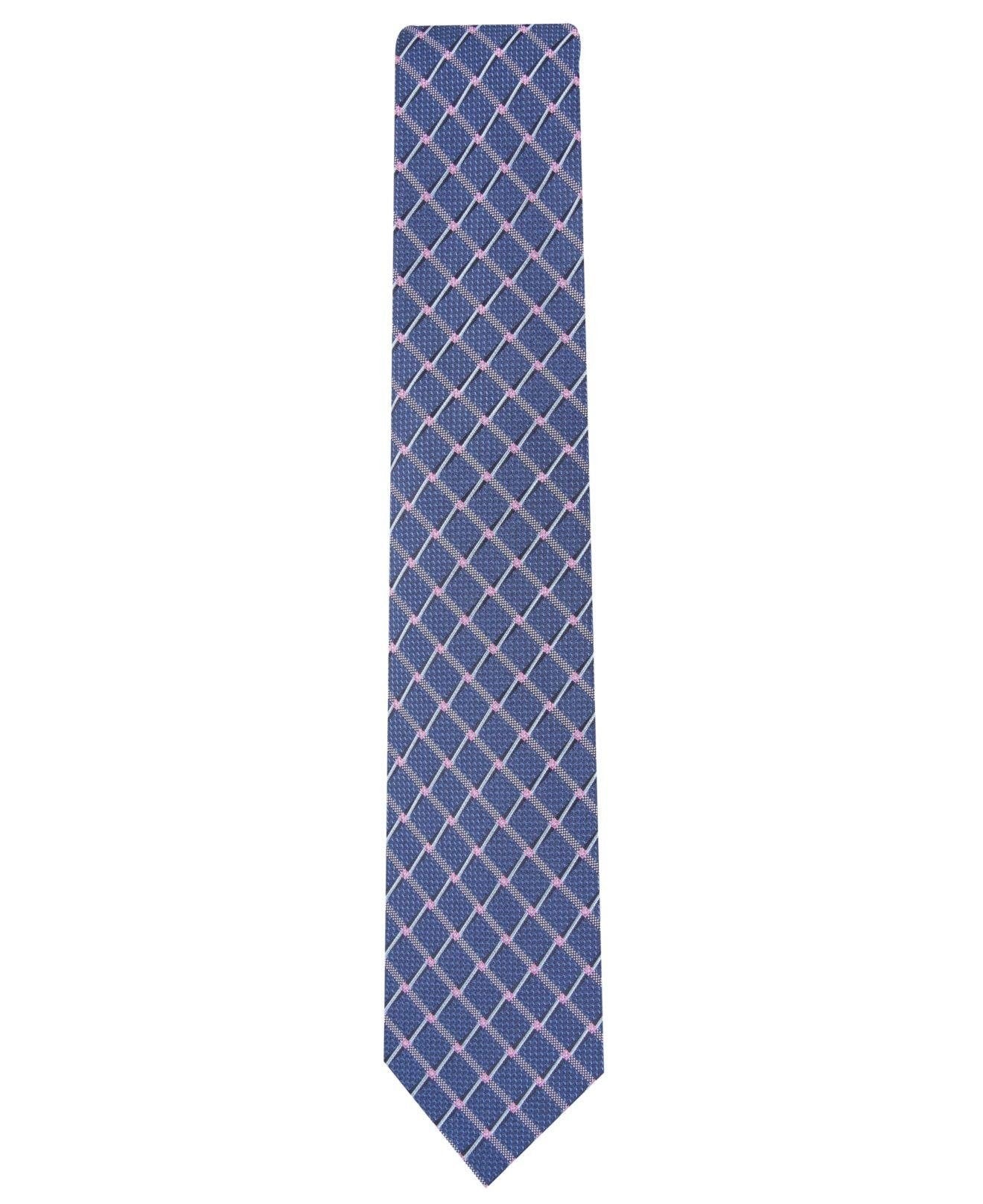 Perry Ellis Men's Brodie Grid Tie Navy One Size