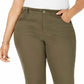 Style & Co Women's Plus Size Tummy-Control Slim-Leg Jeans Olive Size 24W