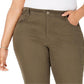 Style & Co Women's Plus Size Tummy-Control Slim-Leg Jeans Green Size 18 W