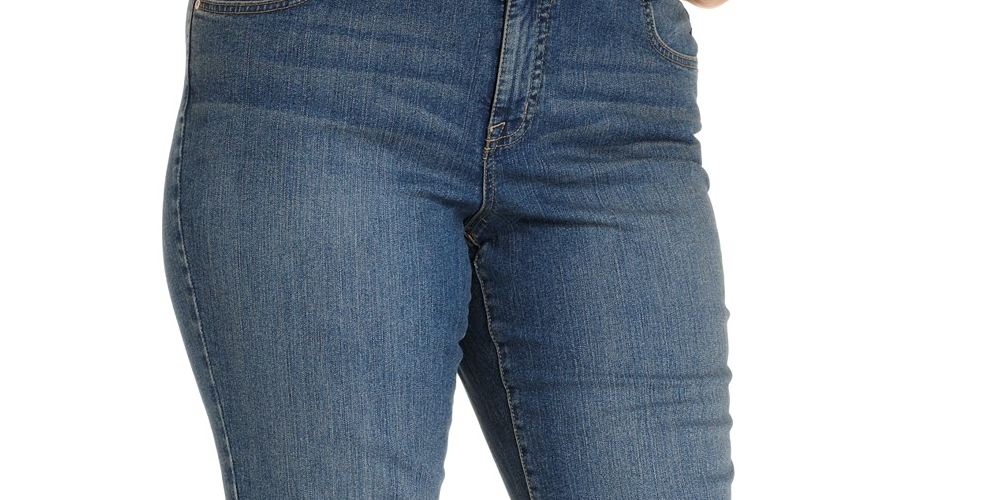 Style & Co Women's Plus Size Tummy-Control Slim-Leg Jeans Blue Size 28