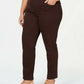 Style & Co Women's Plus & Petite Plus Size Tummy-Control Slim-Leg Jeans Brown Size 18