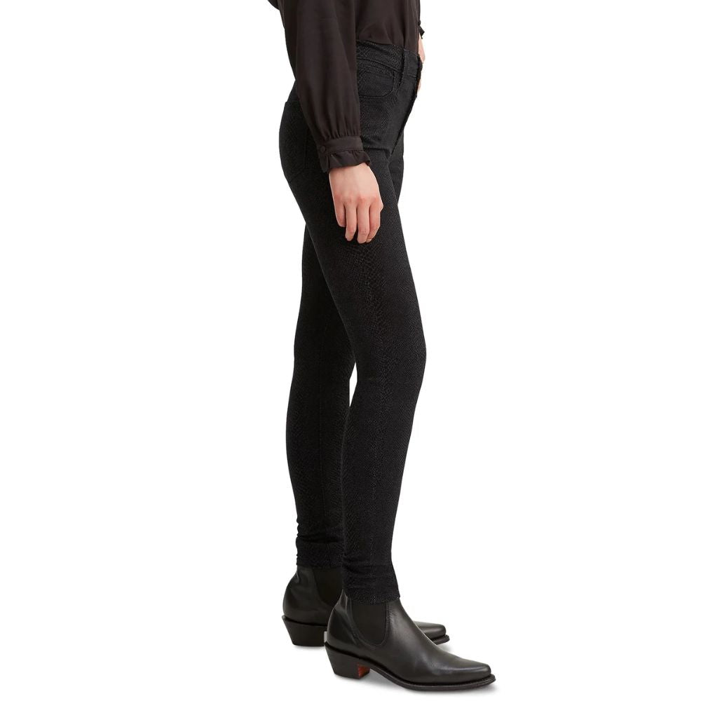 Levi's Women's 720 Python-Print High-Rise Super Skinny Jeans Black Size 32X30