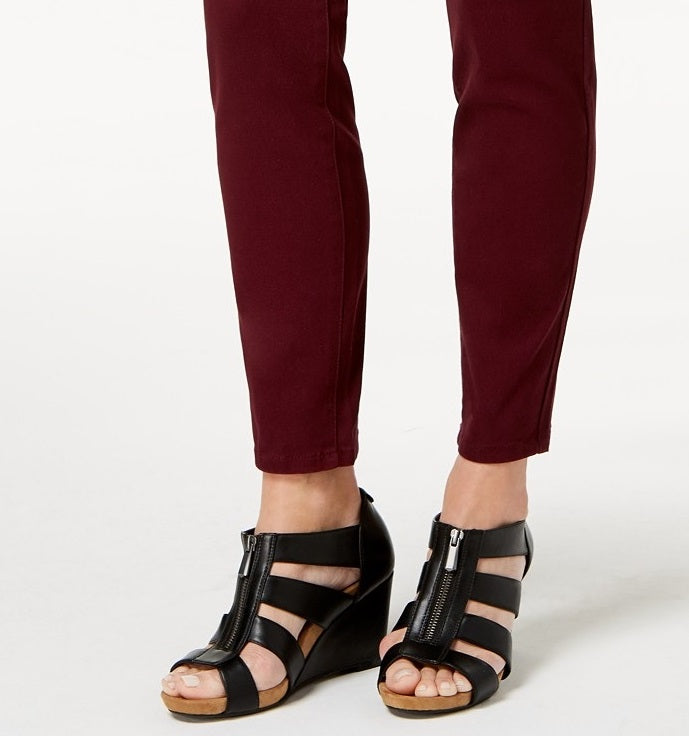 Style & Co Women's Curvy-Fit Skinny Fashion Jeans Red Size 10