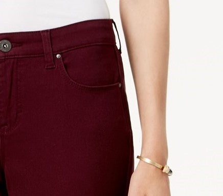 Style & Co Women's Curvy-Fit Skinny Fashion Jeans Wine Jam Size 12