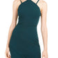 Sequin Hearts Juniors' Strappy Scuba Sheath Dress Dark Green Size 7