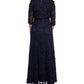 R & M Richards Women's Embellished Soutache Gown & Bolero Jacket Navy Size 6