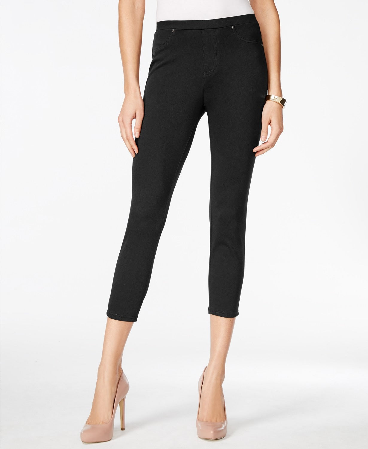 Style & Co.Women's Pull-On Twill Capri Leggings Black Size Small