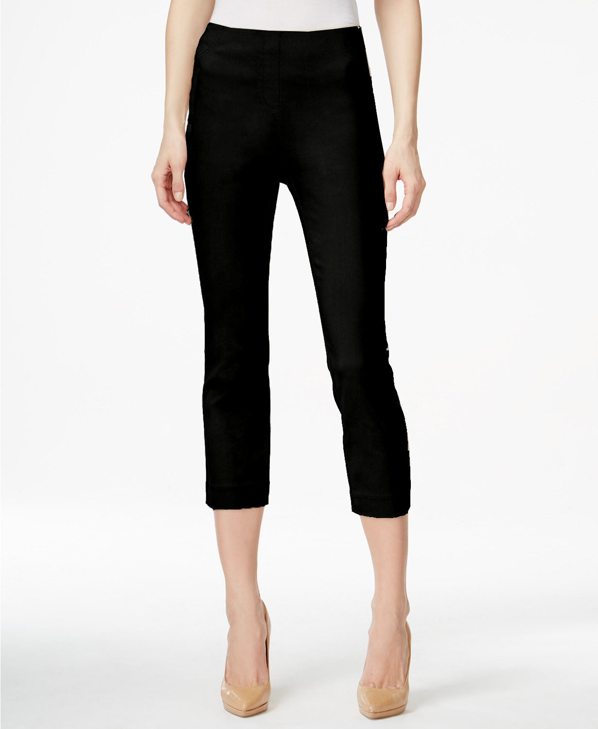 Style & Co Women's Petite Pull-On Capri Pants  Deep Black Size Petite Petite