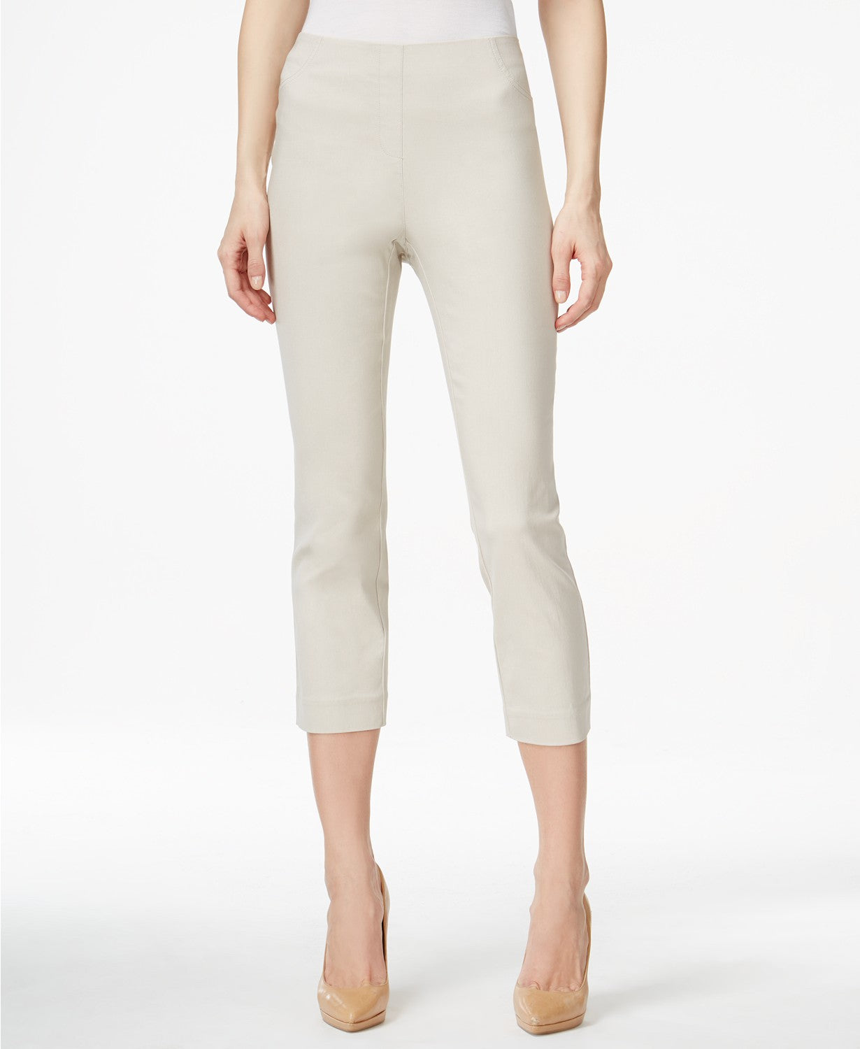 Style & Co Women's Petite Pull-On Capri Pants  Brown Size Petite Large