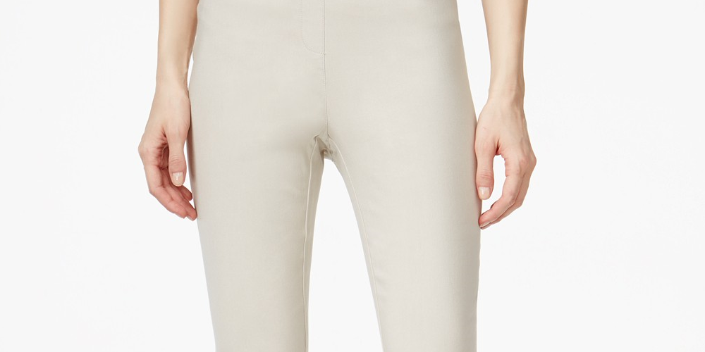 Style & Co Women's Petite Pull-On Capri Pants  Brown Size Petite Large