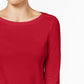 Charter Club Women's Petite Pima Cotton Button-Shoulder Top  Red Size PET/SM