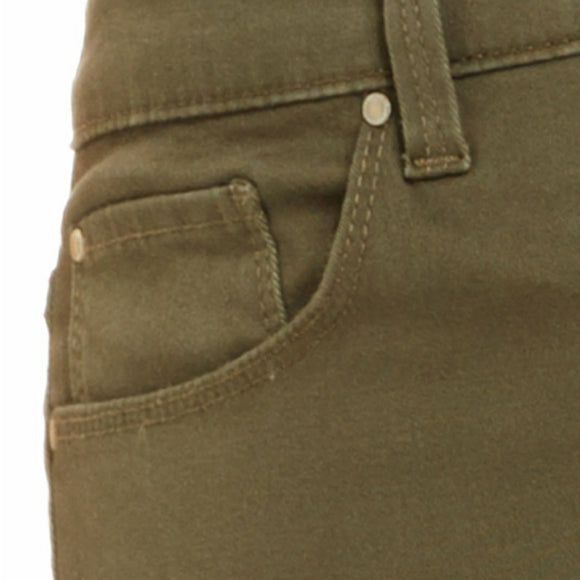 Style & Co Women's Tummy-Control Straight-Leg Fashion Jeans Green Size 4