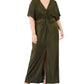 Love Squared Womens Plus Metallic Front Knot Evening Dress Black/Gold Size 2X