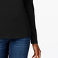 Charter Club Women's Pima Cotton Long-Sleeve Top  Black Size Large