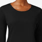 Charter Club Women's Pima Cotton Long-Sleeve Top Black Size X-Large
