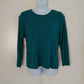 Charter Club Women's Pima Cotton Long-Sleeve Top  Green Size Medium