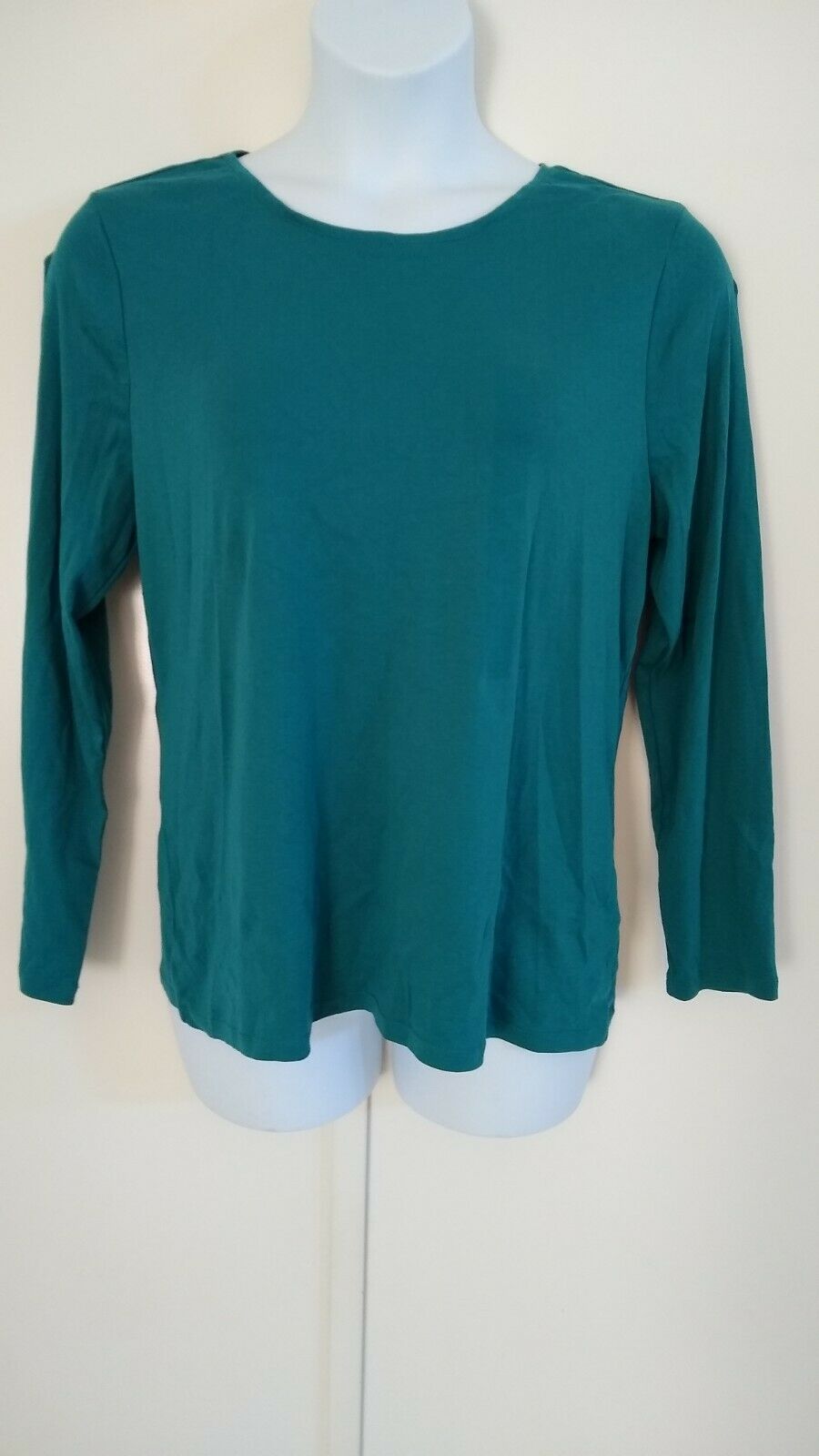 Charter Club Women's Pima Cotton Long-Sleeve Top  Green Size Medium