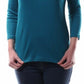 Charter Club Women's Pima Cotton Long-Sleeve Top Green Size Small
