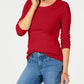 Charter Club Women's Pima Cotton Long-Sleeve Top Red Size Large