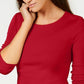 Charter Club Women's Pima Cotton Long-Sleeve Top Red Size Large