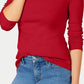Charter Club Women's Pima Cotton Long-Sleeve Top Red Size Large