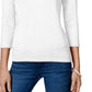 Charter Club Wome's Pima Cotton Long-Sleeve Top White Size Large