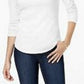 Charter Club Women's Cotton Mock-Neck Top White Size XX-Large