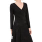 R & M Women's Richards Petite Illusion-Stripe Fit & Flare Dress Black Size 4