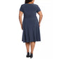 R & M Richards Women's Plus Size Rhinestone-Belted Surplice Dress Dark Gray Size 20