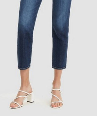 Levi's Women's 724 Raw-Hem Cropped Straight-Leg Jeans Blue Size Small