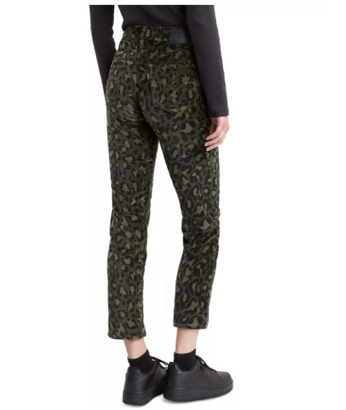 Levi's Women's Limited 724 Printed Cropped Straight Leg Jeans Green Size 32