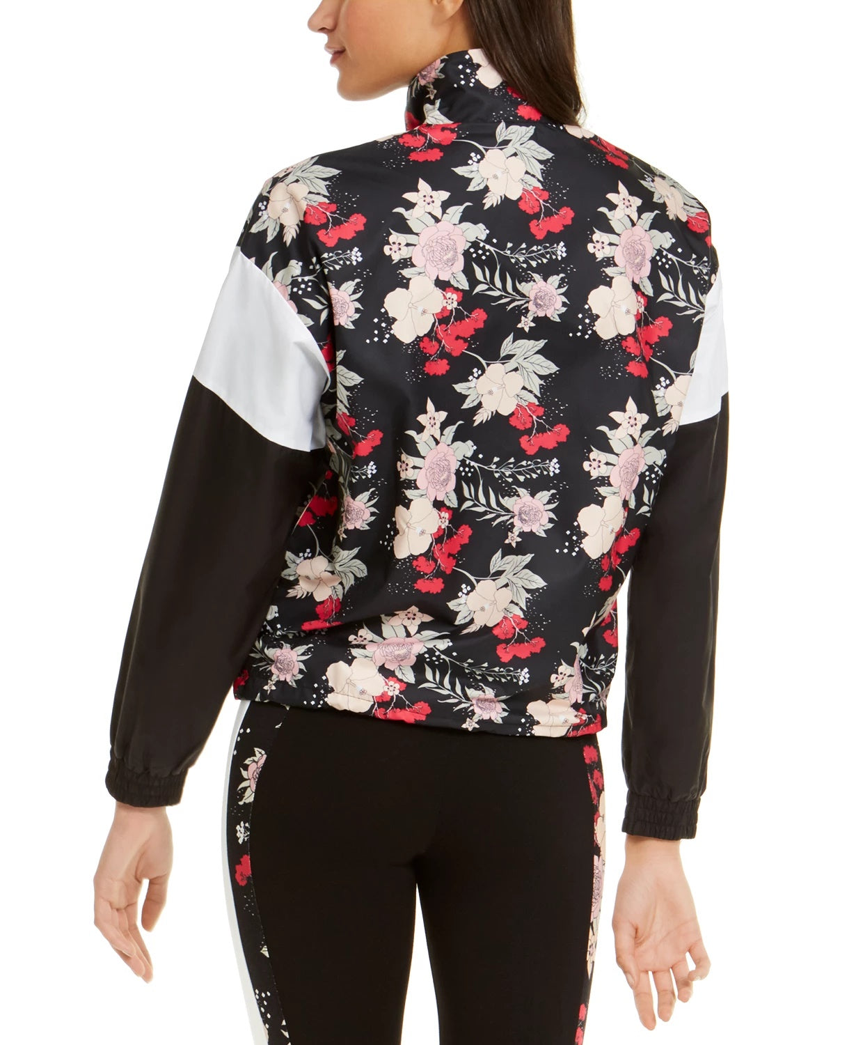 Puma Women's Print-Blocked Track Jacket Black Size Small