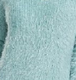 Freshman Juniors Women's Fuzzy V-Neck Sweater Green Size Extra Small