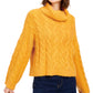 Sun + Moon Women's Cowl-Neck Cable-Knit Sweater Med Yellow Size Small