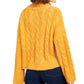 Sun + Moon Women's Cowl-Neck Cable-Knit Sweater Med Yellow Size Small